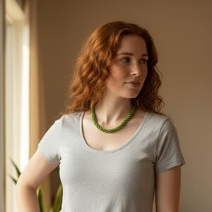 NWT Elegant Green Delica Beaded Necklace